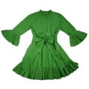 elizabeth wilson designs • esther dress in bright green cotton xs